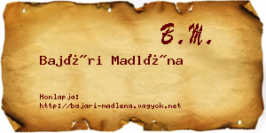 Bajári Madléna névjegykártya